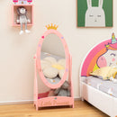 Kids Full Length Mirror with 360 Degree Rotatable Design and Shelf