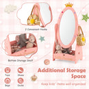 Kids Full Length Mirror with 360 Degree Rotatable Design and Shelf