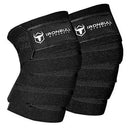 Knee Wraps (1 Pair) - 80" Elastic Knee and Elbow Support & Compression  Knee Straps for Squats (Black)