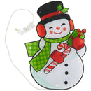 Lighted Shimmering White Snowman Hanging Christmas Decoration, 16.5 in