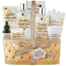Lovestee White Rose Bath and Body Spa Gift Basket for Women with Bath Towel