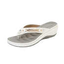 LoyisViDion Womens Slippers Deals Plus Size Clearance Ladies Arch-support Sandals Wedges Orthopedic Slippers White