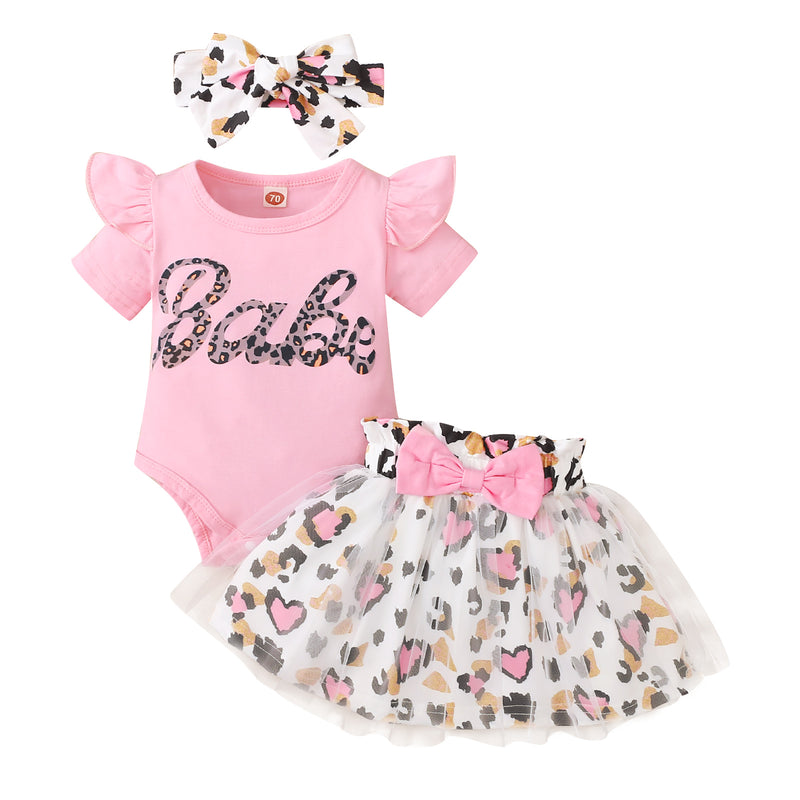 MINKIDFASHION Baby Girls Romper Dress Sets Clothes Female Pink 6-12 Months