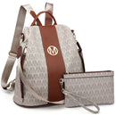MKP Woman Fashion Backpacks Handbags Anti-Theft Travel School Bags Shoulder Purse Wallet Set 2pcs