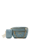 Madden NYC Women's Chain Pocket Fanny Pack with Pouch, Denim