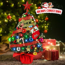Melliful 24" Pre-Li Tabletop Mini Christmas Tree Set with LED Light and Star Wooden Base
