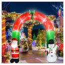 Melliful 8FT Tall Christmas Inflatables Archway Outdoor Decorations Built-in LED Lights Santa Claus and Snowman Decor