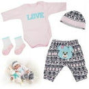 Miaio Reborn Dolls Baby Clothes Pink Outfits for 20"- 22" Reborn Doll Girl Baby Clothing Baby Sets