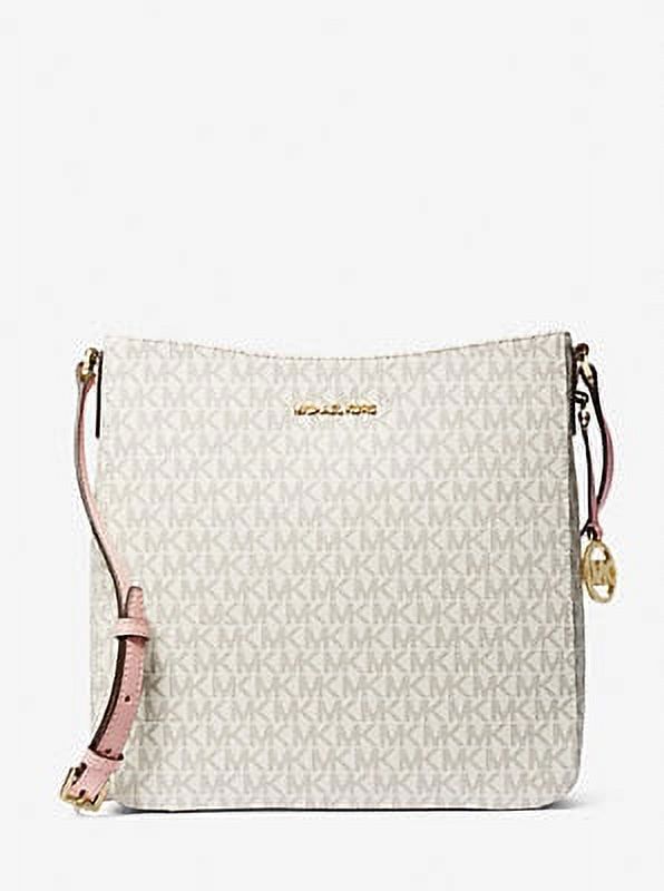 Michael Kors Women's Jet Set Large Messenger Crossbody Bag- Vanilla / Powder Blush