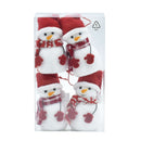 Mini Red and White Flocking Cute Snowman Ornament Set, 0.1 lb, 4 Count