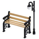 Miniature Bench Street Light Mini Lamp Model Post Christmas Train Park Lights Village Accessories