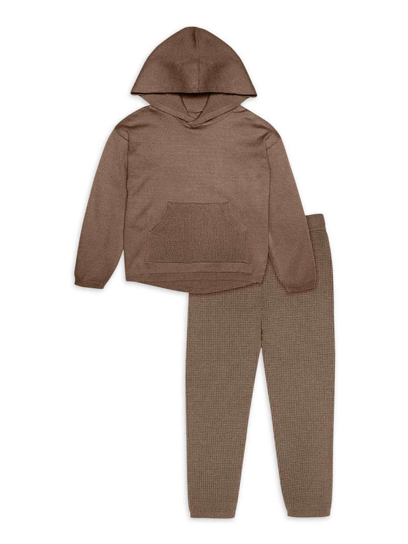 Modern Moments by Gerber Toddler Girl or Boy Unisex Hooded Sweater Knit & Pant, 2pc Outfit Set (12M-5T)