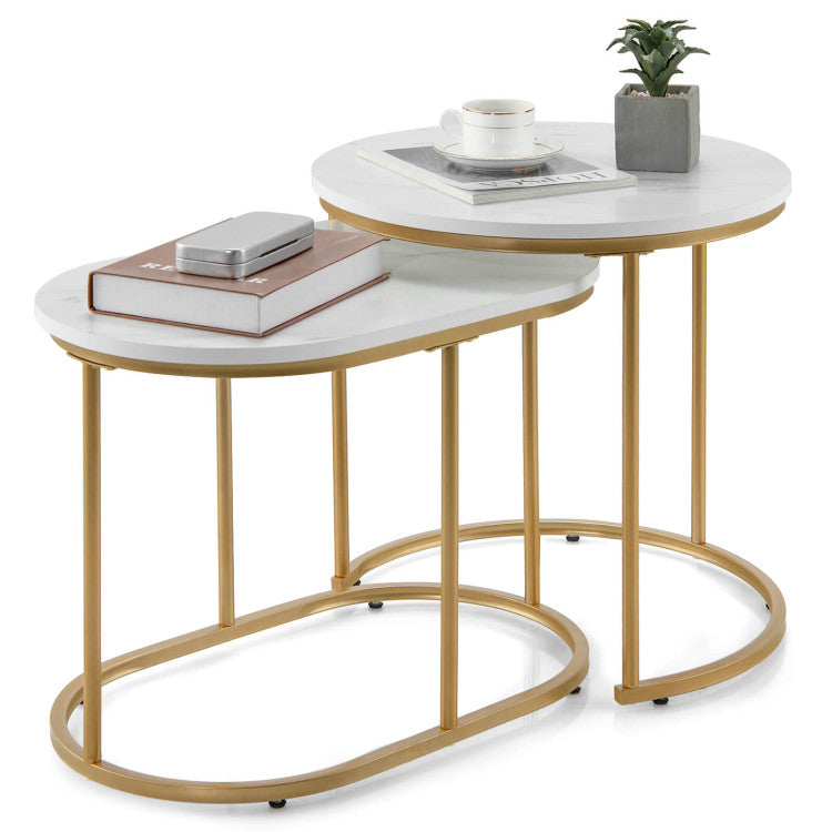 Stacking Stone Table Modern Marble Look Stacking Nesting Coffee Table Set