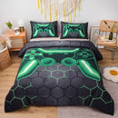 NTBED Game Console Comforter Set Kids 3D Gaming Geometric Lightweight Bedding Sets Green Twin 5Pcs