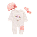 Newborn Baby Girl Clothes Baby Girl Outfits Long Sleeve Romper 3PCS Clothing Set 0--3 Months