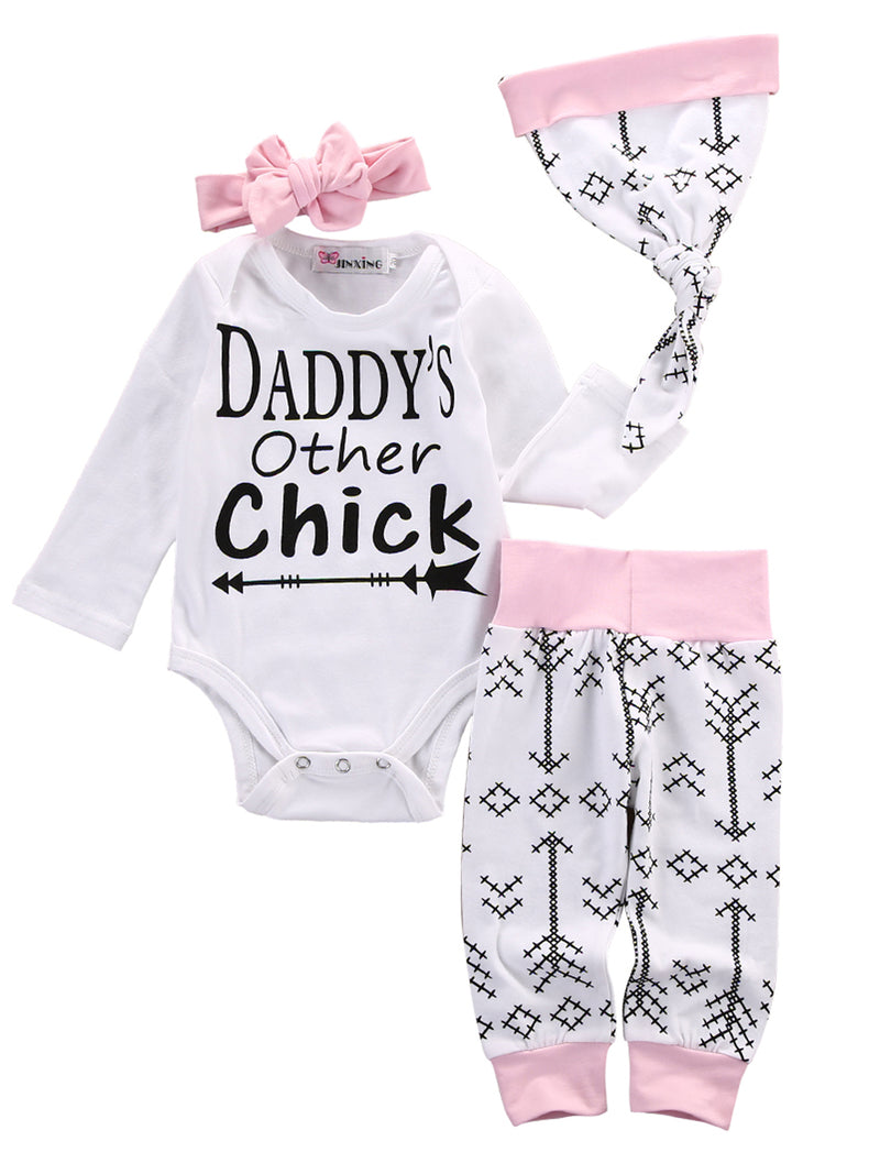 Newborn Girls Clothes Baby Romper Outfit Pants Set Long Sleeve Toddler Infant Winter Clothing