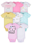 Onesies Brand Baby Girl Short Sleeve Onesies Bodysuits, 8-Pack, Sizes Newborn-12M