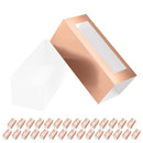 PKGSMART 30 Macaron Gift Boxes for 4 or 5, Rose Gold Macaron Boxes with Clear Window, 4.8x1.9x1.9 inches
