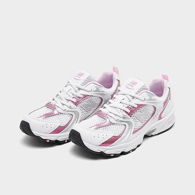 New Balance Girls' Little Kids' 530 Casual Shoes in White/Pink/White