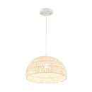 Farmhouse Rattan Pendant Lights with Adjustable Hanging Rope