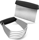 Pastry Cutter Set,Pastry Blender and Dough Scraper, Professional Stainless Steel Bladed (2 Pack)