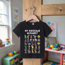 Toddler Dinosaur Alphabet Print T-Shirt - Black, Size 4-5Y
