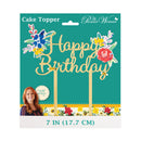 Pioneer Woman Plastic Happy Birthday Flowers Cake Topper