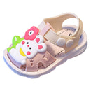 Povozer Toddler Sandals Girl Flat Sandals Fashionable Toe Covering Children Toddler Shoes (Pink, 5 Infant)