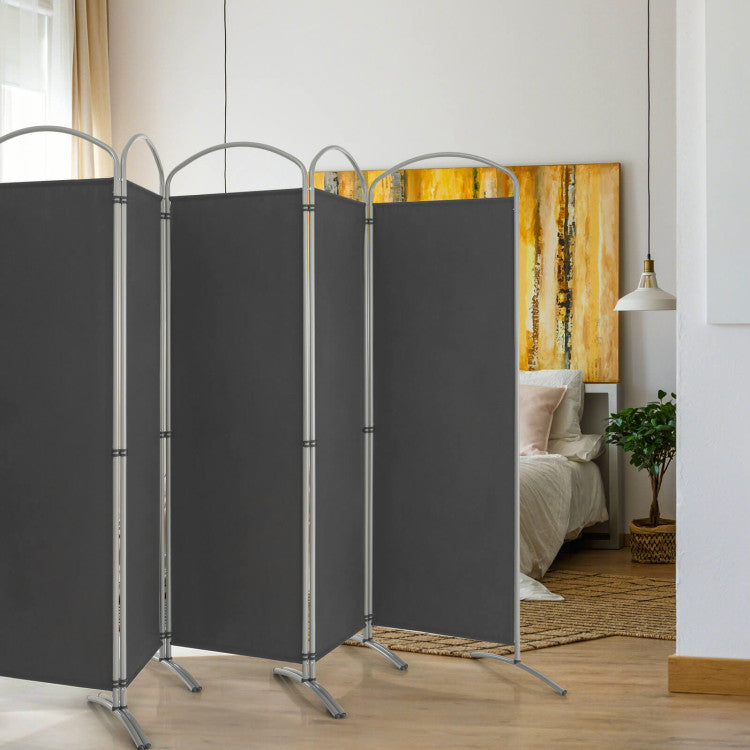 6 Feet 6-Panels Freestanding Folding Privacy Screen