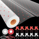 Red Dotted Cellophane Wrap (82 ft x 32 inch) with 10 Pull Bows and 2 Ribbons Easter Basket