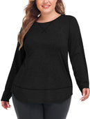 Rivelino Plus Size Workout Tops for Women Long Sleeve Shirts Yoga T-Shirt Athletic Tee Tops