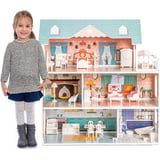 Robud Lady Dream Wooden Dollhouse, 3 Story with Balcony, Toy Gift for 3 +