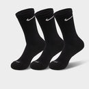 Nike Everyday Plus Cushioned Training Crew Socks (3-Pack) in Black/Black Size Medium