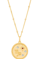 Brilliance Fine Jewelry Capricorn Symbol Pendant in Sterling Silver and 14K Gold Plate,20"
