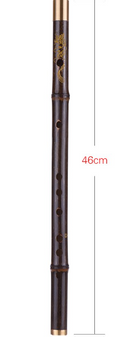 Professional Black Bamboo Dizi Flute Traditional Handmade Chinese Musical Woodwind Instrument Key of D Study Level