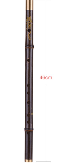 Professional Black Bamboo Dizi Flute Traditional Handmade Chinese Musical Woodwind Instrument Key of D Study Level