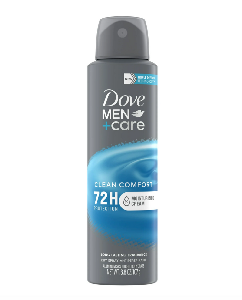 Dove Men+Care Long Lasting Antiperspirant Deodorant Dry Spray, Clean Comfort, 3.8 oz