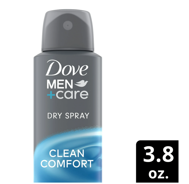 Dove Men+Care Long Lasting Antiperspirant Deodorant Dry Spray, Clean Comfort, 3.8 oz