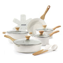 Sensarte Ceramic Nonstick Pots and Pans Set, 17 Pieces Healthy Non Stick Cookware Set