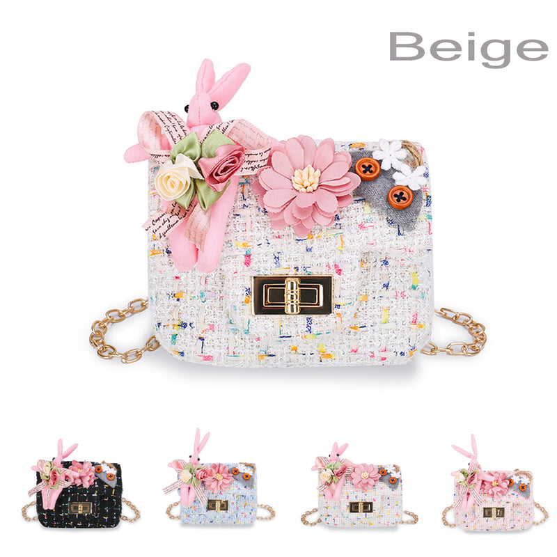 Small Fashion Purse for Little Girls Rabbit Toddler Kids Bag Cute Little Girls Handbags-Beige