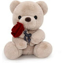 Teddy Bear Plush Toy Teddy Bear Stuffed Animal with Rose,Brown Stuffed Teddy Bear