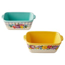 The Pioneer Woman Sweet Romance Blossoms 6-Inch Ceramic Loaf Pan, Set of 2,