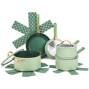 Thyme & Table Non-Stick 12-Piece Granite Cookware Set, Green
