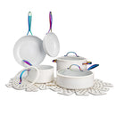 Thyme & Table Nonstick 12-Piece Cookware Set, Cream & Rainbow