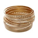 Time and Tru Women's Gold Tone Bangle Bracelet Set, 10-Piece