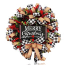 Christmas Wreath Bowknot Simulation Fruits Decoration Front Door Garland Xmas Decor