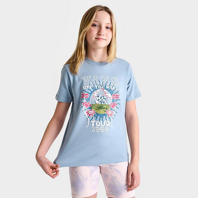 Vans Girls' Floral BFF T-Shirt in Blue/Dusty Blue