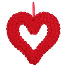 Valentine's Day 16 in Heart Shaped Red Pom Pom Wreath, by Way to Celebrate