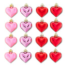 Valentine's Day Red & Pink Heart Filler Decorative Ornaments, 4.1 in, 12 Count
