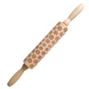 Vikakiooze under $10, Christmas Rolling Pin Engraved Carved Wood Embossed Rolling Pin Kitchen Tool